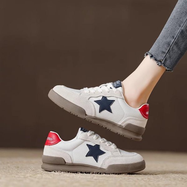 Zapatos De Entrenamiento Alemanes De Fondo Plano Retro Para Mujer Zapatos De Mujer Primavera Y Verano Nuevos Cuero Genuino Suela Blanda Zapatos Blancos Zapatilla Casual Zapatos De Tabla 39 White-image