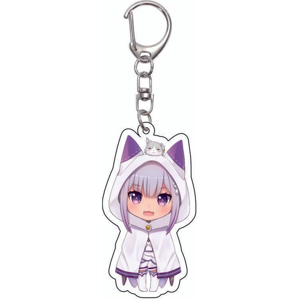 55MM Anime Re:Zero - ZaczynająC ŻYcie W Innym ŚWiecie Breloczek Natsuki Subaru Emilia Breloczek Akrylowa PłYtka Modelu Prezenty ŚWiąTeczne 55MM White-image