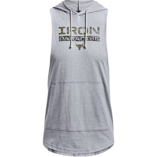 Sudadera Con Capucha Sin Mangas Para Hombre Under Armour Project Rock Iron Paradise Gris S Gray-image