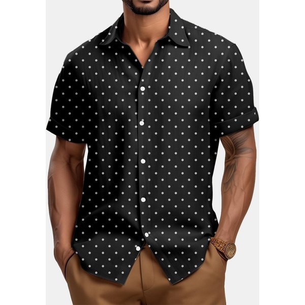 Camisa Hawaiana Para Hombres, Camisas De Bolos Vintage Con Botones, Camisa De Playa De Verano De Manga Corta L Black-image