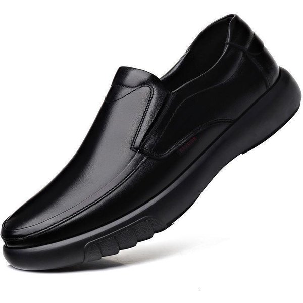 Zapatos De Cuero, Ropa Formal Para Hombres JóVenes, Zapatos Business Casual, Zapatos De Boda Con Altura, Zapatos De Trabajo, Suela Blanda 41 Negro-image
