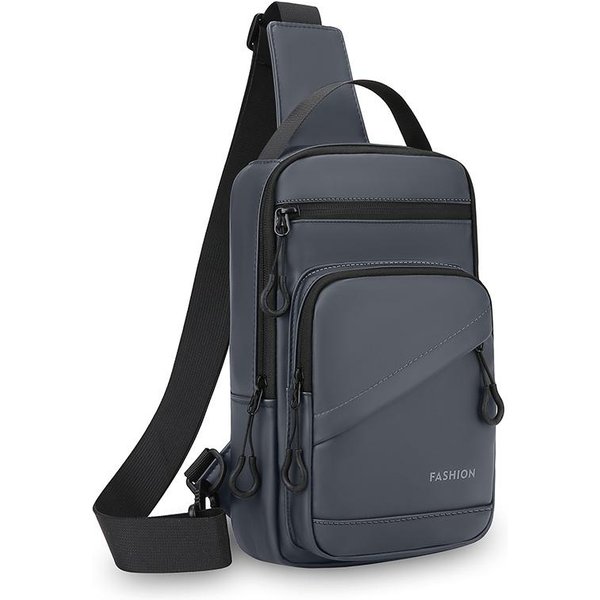 Bolsa De Hombre RiñOneras Tela PU De Alta Calidad Bolso Bandolera De Hombro Para Hombre Elegante Casual RiñOneras Para Hombre Bolsa De Pecho Masculina Sac 17Cmx28Cmx6Cm-image