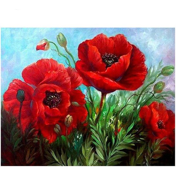 OkrąGłY WiertłO 5D Diy Diament Malarstwo Dove Ptak Diament Haft Cross Stitch Dekoracje śLubne 20X30CM Red-image