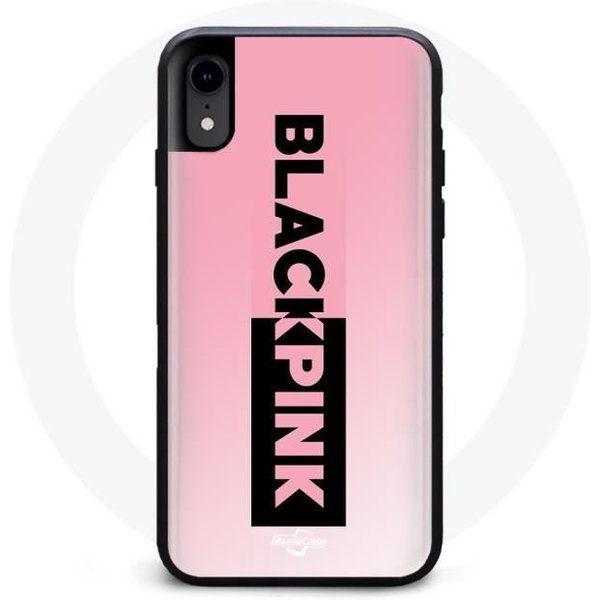 Funda Para Iphone XS Max Blackpink Grupo De K-Pop Logo Negro Rosa Fondo Rosa-image