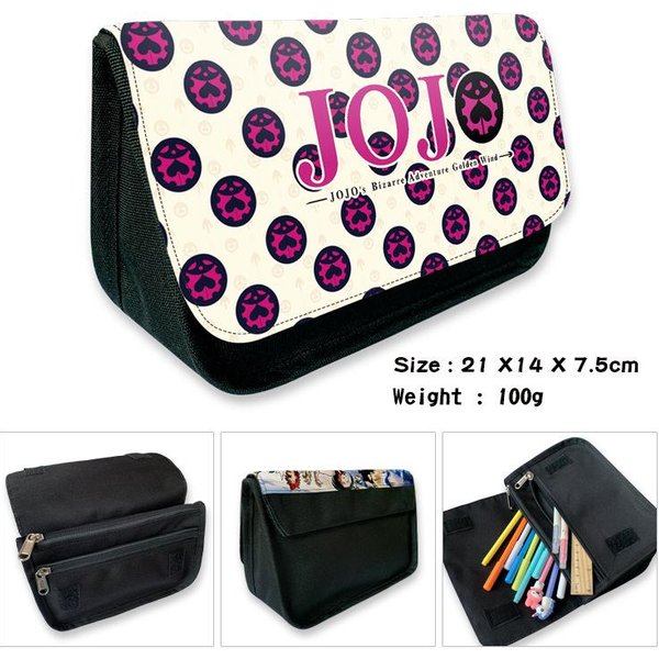 Estuche Para LáPices Jojo's Bizarre Adventure Anime Jotaro Giorno Gran Capacidad Bolsa De PapeleríA Para Estudiantes Bolsita De Almacenamiento Para BolíGrafos De Dibujos Animados Regalo-image