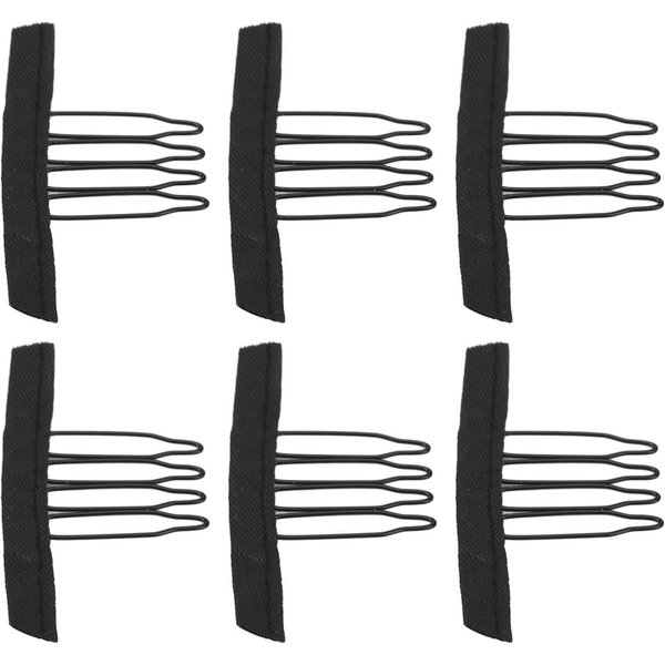 100 Piezas Clips De Peine Para Pelucas DiseñO De Arco Circular 4 Dientes Acero Inoxidable Peines Para Pelucas Para Extensiones De Cabello Gray-image