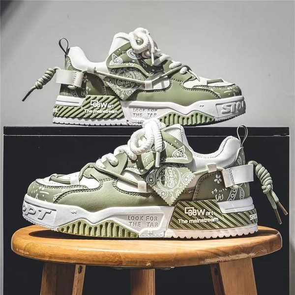 Zapatos De Hombre Zapatillas Moda Plataforma Zapatos Deportivos Para Hombre DiseñO De Tendencia Graffiti Zapatos De Skate Masculinos Zapatillas De Tenis 39 White-image