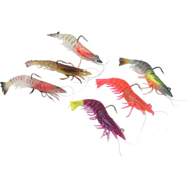 Cebo Artificial Blando De CamaróN Con Anzuelo Afilado 9Cm 6 Colores Cebo De CamaróN Luminoso Para Pesca Nocturna-image