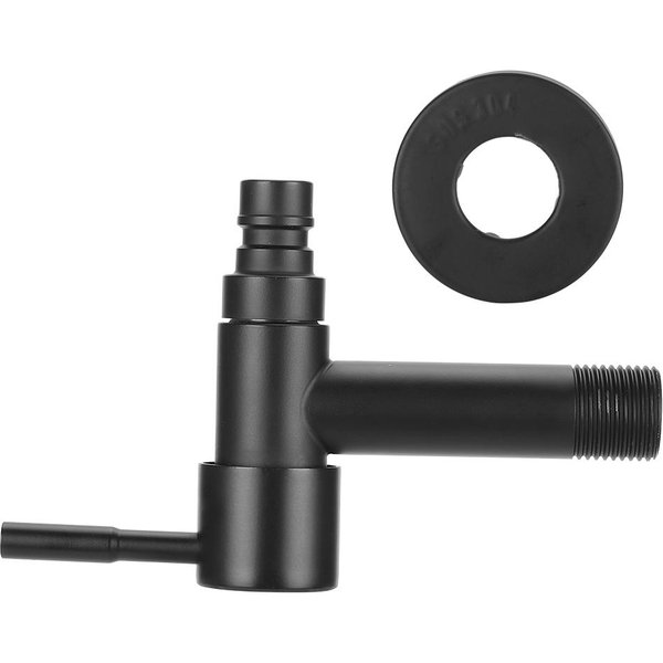 Grifo Para Lavadora De Acero Inoxidable Negro G1/2In Grifo Para Fregadero De Agua FríA Individual Grifo De Agua Negro Corto-image
