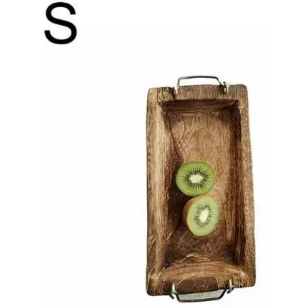 Bandeja Rectangular De Madera Maciza Para Té, Bandeja Para Servir Café, Postre, Pan, Aperitivos, Fruta, Almacenamiento, Decorativa-image