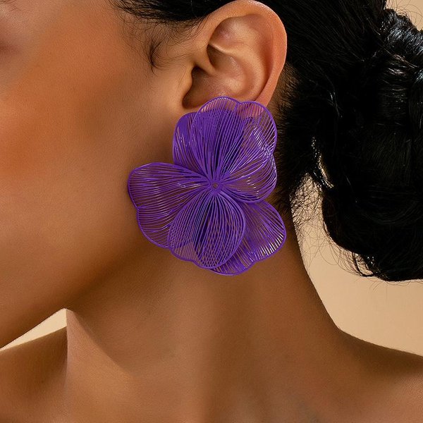 1 Par De Pendientes Colgantes Florales MetáLicos Dorados Texturizados Vintage Elegantes, Adecuados Para El Uso Diario De Mujeres, Fiestas, Vacaciones, Regalo One-Size-image
