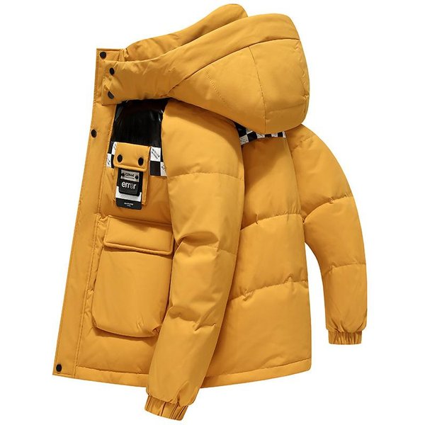Chaqueta De PlumóN De Pato Blanco De Invierno Con Capucha Desmontable Para Hombres JóVenes, Chaqueta De PlumóN Corta Y A La Moda, Chaqueta De PlumóN A Prueba De FríO 3XL-image