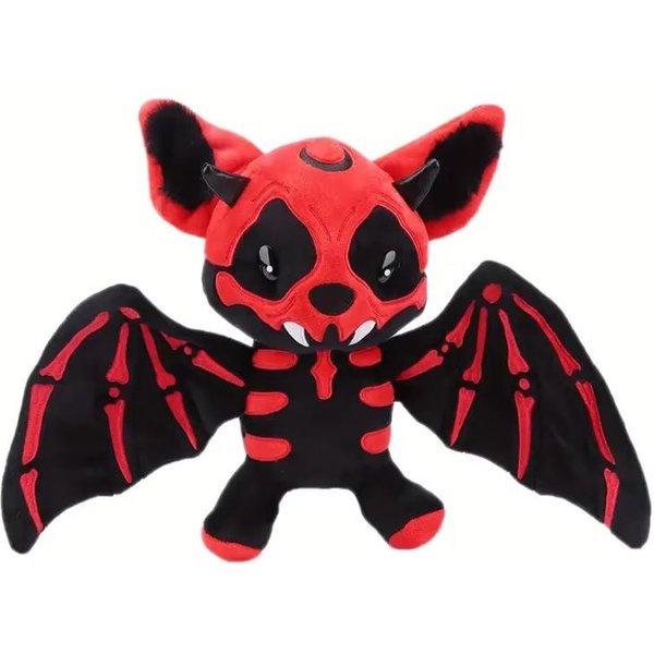 Halloween Dwukolorowy Czaszka Szkielet Nietoperz Pluszowa Zabawka Pluszowe ZwierząTko Nowość Straszny Nietoperz Dekoracja Halloweenowa Dla Dzieci Prezenty 28Cm-image