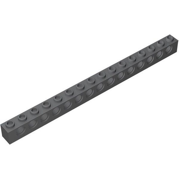 50G / 9 Sztuk 3703 1X16 Perforowane 15 OtworóW Klocki Budowlane Moja WłAsna Kreacja Dodatki PasująCe W Tym Klocki CzęśCi Zamienne Zabawka 50G--9Pcs Ciemny Kolor Szary-image