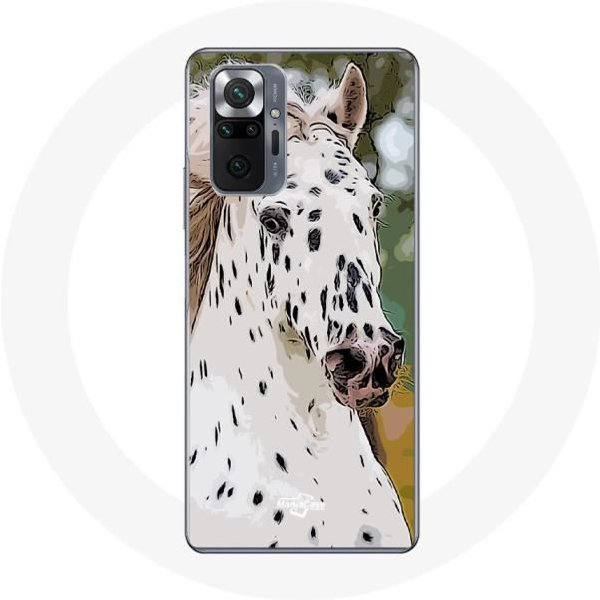Coque Pour Xiaomi Redmi Note 10 Pro Appaloosa Cheval Blanc Negro-image