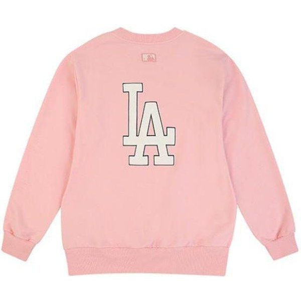MLB Los Angeles Dodgers LuźNa Bluza Sportowa Casualowa Z OkrąGłYm Dekoltem I DłUgim RęKawem Unisex Bluza RóżOwa 31MT03011-07P XL White-image