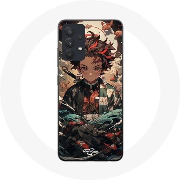 Funda - Maniacase - Samsung Galaxy A13 4G - Demon Slayer Tanjiro - Flexible - Negra-image