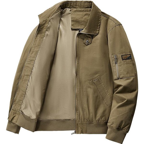Chaqueta De Vuelo Retro Para Hombre, Chaqueta De Trabajo Para OtoñO E Invierno, Chaqueta Informal Holgada. 4XL Gray-image