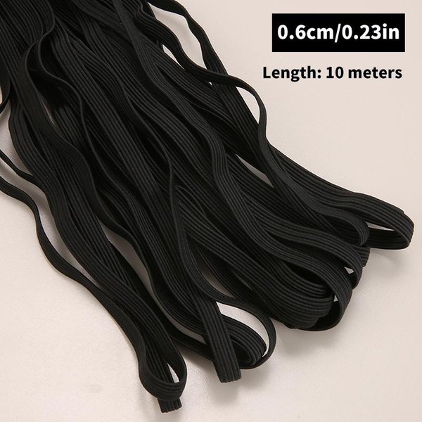 10M PłAska Gumka BiałA Czarna Wysoka Elastyczna PłAska Gumka RozciąGliwa Do Szycia Bielizny PiżAmy Krawaty WykońCzenia DIY Maska Other&10Meters Black-image