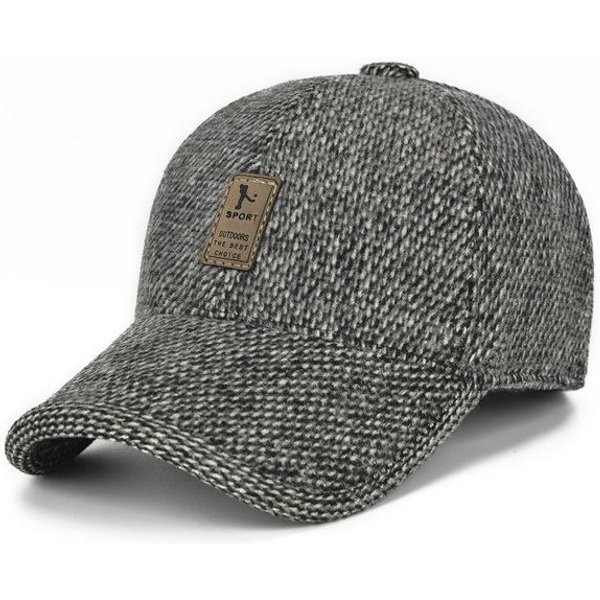 Jesienno-Zimowa MęSka Czapka Z Daszkiem Zimowa CiepłA Czapka Z Uchem Grube Zimowe Czapki ZagęSzczająCe Czapki Damskie Dzikie Czapki Hip-Hopowe Gorras Szary-image