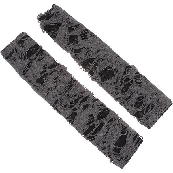 Casaul Guantes Con Hendidura Rota, Guantes GóTicos Sexis Sin Dedos, Guantes De Halloween, Guantes Negros Con Agujeros Rasgados, DecoracióN, Guantes Para Juegos De Disfraces Para Adultos Negro-image