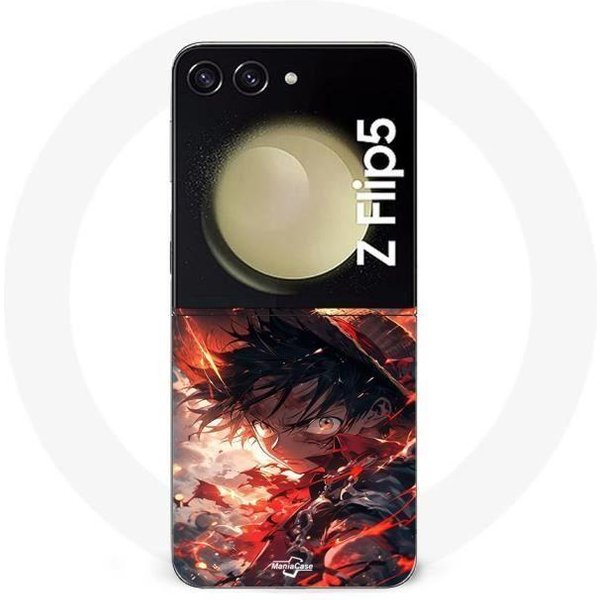 Coque Samsung Galaxy Z Flip5 One Piece Luffy éNervé Art Manga Anime-image