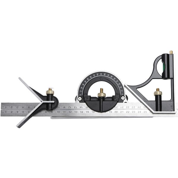 Escuadra Combinada 300MM Regla De ÁNgulo Verde 90 Grados Acero Inoxidable Nivel Escuadra Alta PrecisióN 45 Grados 300Mm Combination Square Plata-image
