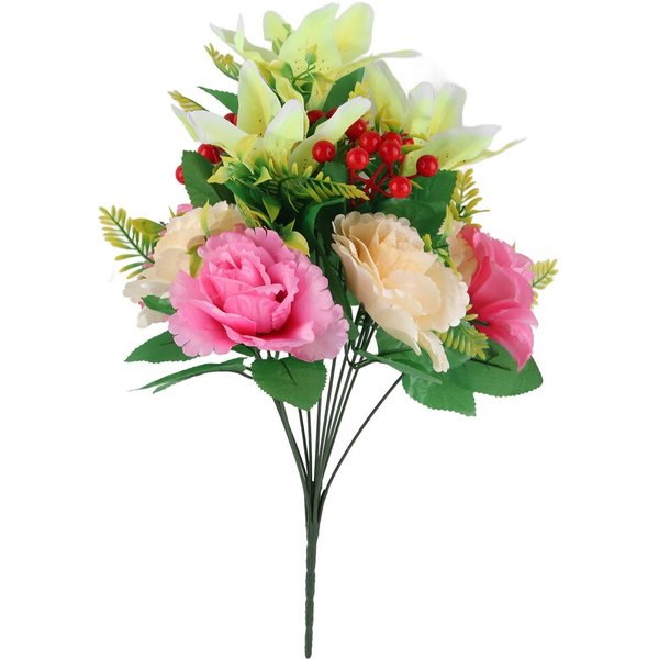 Ramo De Lirios Y PeoníAs Artificiales Flores Falsas SimulacióN Ramo De Arreglo Floral Para El Hogar Para CumpleañOs-image