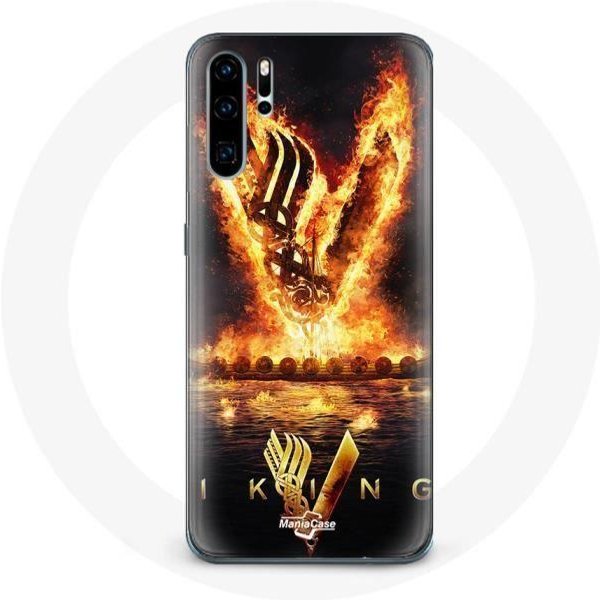Funda - Maniacase - Huawei P30 Pro - Vikings Temporada 6 - Logo V - Espada De Fuego - Negro Negro-image