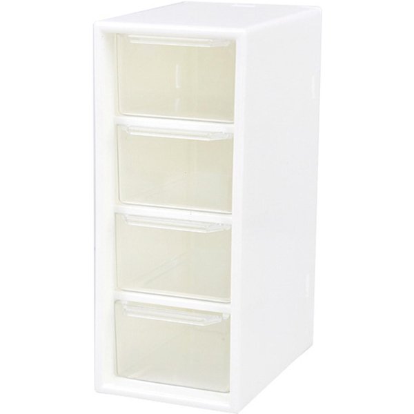 Organizador De Almacenamiento De Escritorio De 4 Cajones Contenedores De Almacenamiento De PláStico Transparente Apilables PequeñOs Caja Para El Hogar-image