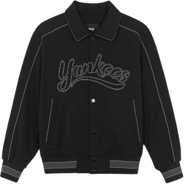 MLB New York Yankees Chaqueta De Manga Larga Con BotóN ÚNico De Letra Chaquetas Unisex 3AJPV0154-50BKS M Black-image