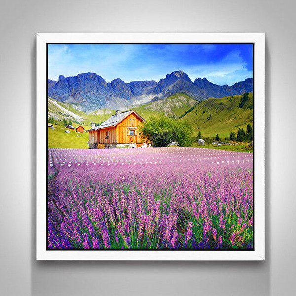 Bordado De Diamantes 5D DIY Lavanda Paisaje Pintura De Diamantes Mosaico DecoracióN Del Hogar Regalo 30X30CM-image