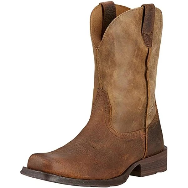 Botas Casuales VersáTiles Para Hombre De CañA Media, TacóN Bajo, Retro, MarróN, OtoñO/Invierno 43 Brown-image