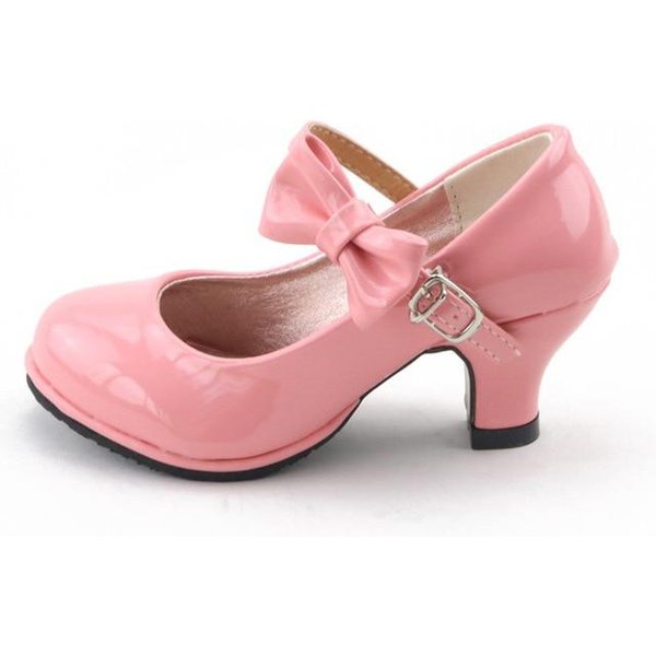 DziewczęCe SkóRzane Buty Jesienne Muszki SandałY DziecięCe Buty Wysokie Obcasy KsiężNiczka SłOdkie SandałY Dla Dziewczyn 31 RóżOwy-image