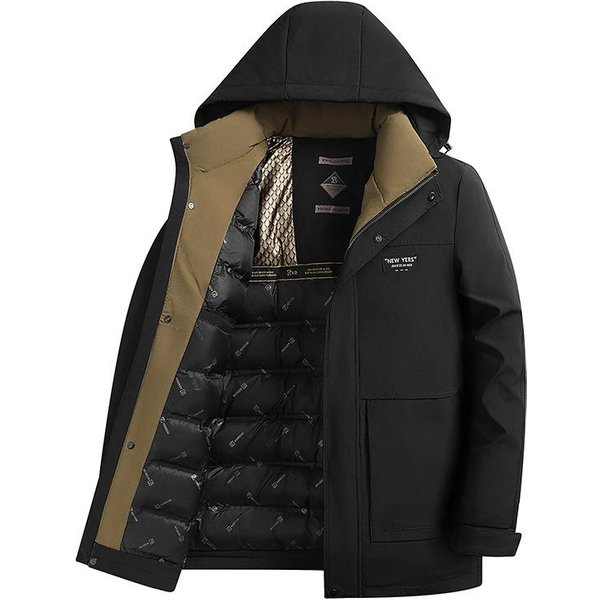 Chaqueta De Plumas Para Hombre Invierno Nueva Chaqueta De Plumas Para Hombre PlumóN De Pato Blanco Espesada CóModa VersáTil Chaqueta Casual Para Hombre 3XL-image