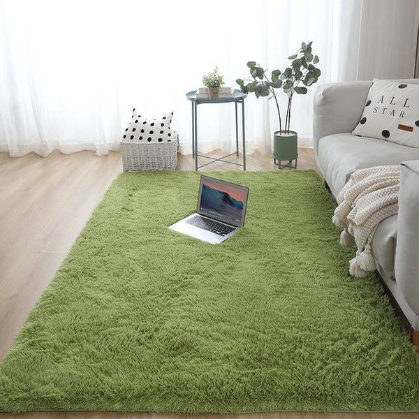 Alfombra En La Sala De Estar Lavable Antideslizante Suave Y Esponjosa Dormitorio Alfombras Grandes Negro Blanco Verde Mesita De Noche DecoracióN Del Hogar Alfombras 80X160Cm 31X63Inch-image