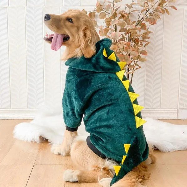 Ubranka Dla PsóW śRednich I DużYch PsóW PiżAma Dla Psa PłAszcz Dla Psa Bluza Z Kapturem Dla Psa CiepłY Zimowy Polar Ubrania Dla PsóW ZłOty Retriever Labrador Kostium (As The Picture,Xxxl) Black-image