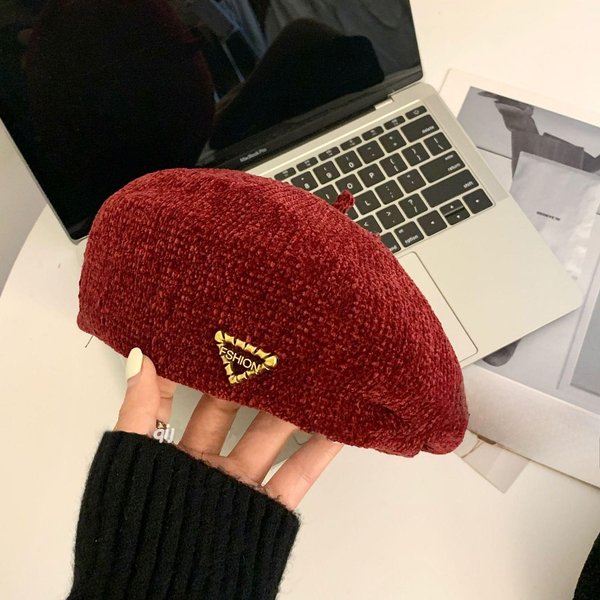 Nowy Jesienno-Zimowy Kapelusz Damski, Retro Beret, DużY ObwóD GłOwy, WyszczuplająCy Twarz, Kapelusz MałEgo Malarza, KoreańSki Casualowy I Wszechstronny Kapelusz Z Przodu One Size-image