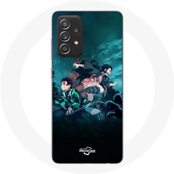 Funda - Maniacase - Samsung Galaxy A33 5G - Silicona - Flexible - Manga Demon Slayer Negro-image