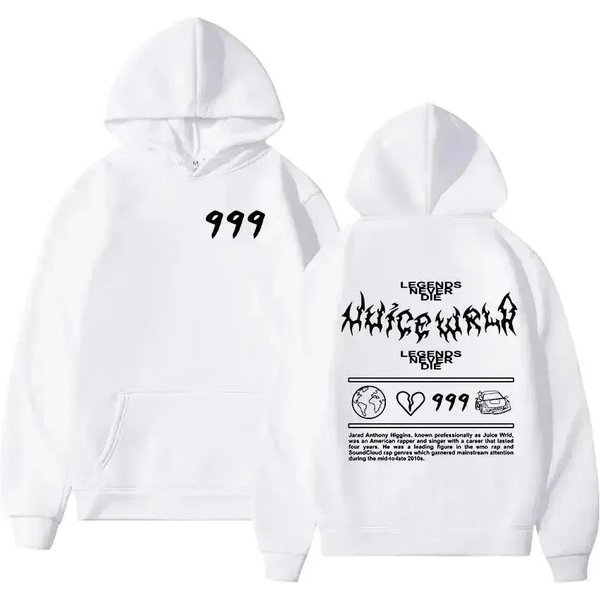 Raper MęSki I żEńSki Juice Wrld Bluza Z Kapturem Miejska Modna Bluza Popularna Bluza Hip-Hopowa 2XL-image