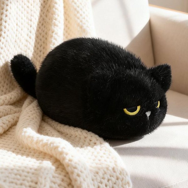 Seria MiaucząCy Kot Pluszowa Zabawka MięKki Puszysty KrąGłY Kot Wypchana Lalka Uroczy Kociak Sofa WystróJ Domu Prezent Urodzinowy Dla Kobiet DziewcząT 25Cm-image
