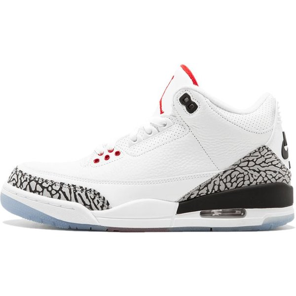 Air Jordan 3 Retro NRG Free Throw Line MęSkie Trampki BiałE Ognisto-Czerwono-Cementowo-Szaro-Czarne 923096-101 40.5 White-image