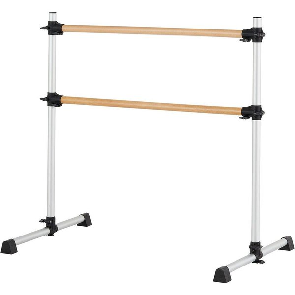 Barra De Ballet, Barra Doble De Madera De Haya Para El Hogar, Barras De Ballet PortáTiles Independientes Para Estiramiento Y Danza, Altura Ajustable, AntivibracióN, Gimnasio De Fitness-image