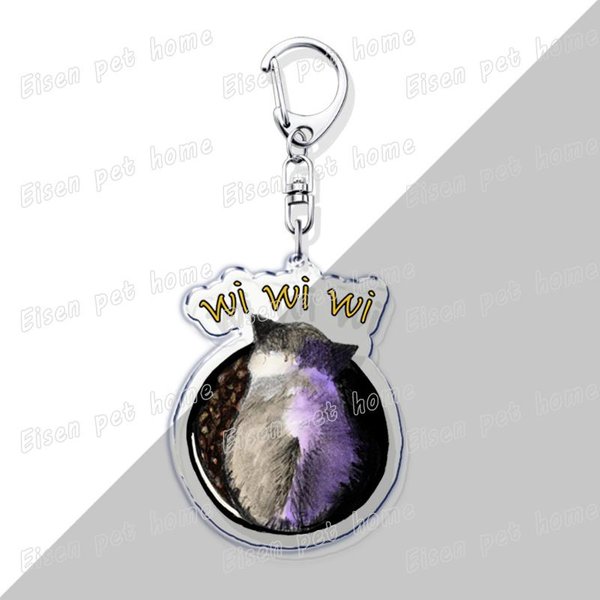 Llaveros De HáMster Lindos Para Accesorios Bolso Wiwiwi Gato Oiia Oiia Meme Uia Miau Anillo De Llavero Para Coche JoyeríA Regalos Llaveros Gray-image