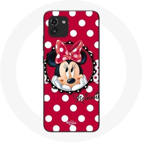 Funda - Maniacase - Samsung Galaxy A03 - Roja - Minnie Mouse - Silicona Blanda Rojo-image