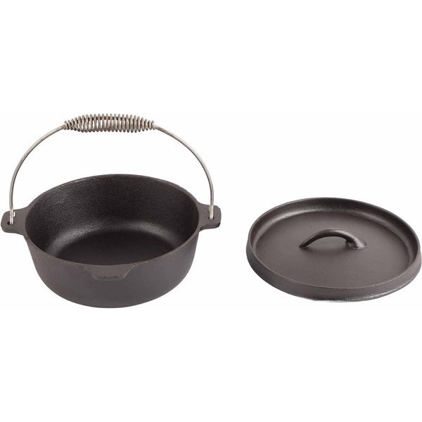 Olla De Camping Hierro Fundido Pre-Sazonada Antiadherente Olla Para Cocinar Al Aire Libre Con Tapa Para Picnic Senderismo Barbacoa L-image