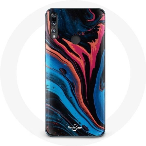 Funda Para Huawei P30 Lite Textura Abstracta Azul Negro Rojo-image