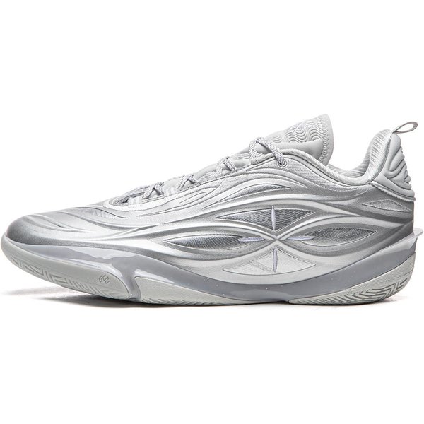 Li Ning AmortyzująCe AntypośLizgowe Odporne Na ŚCieranie OddychająCe SprężYste Przyczepność Niskie Buty Do KoszykóWki MęSkie Srebrne ABAV045-15 45 White-image