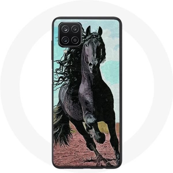 Funda - El Caballo Negro - Samsung Galaxy A12 - RíGida - SintéTica - Mixta Negro-image