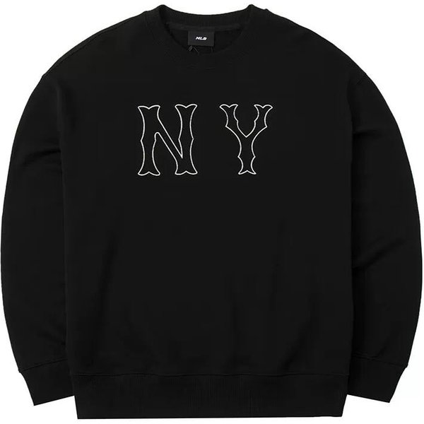 MLB New York Yankees Logo Bluza Sportowa Casualowa Na ZewnąTrz Z OkrąGłYm Dekoltem Unisex Czarna 3AMTB3044-50BKS S Black-image